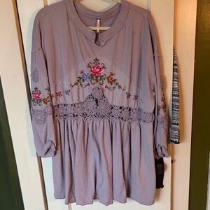 Free People Embroidered Top